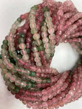 Natural Crystal Red Green Strawberry Gradient 4x4mm DIY Jewelry