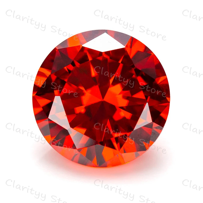 11.0mm 5.0ct Red Round Cut Zircon Gemstone for Jewelry - Loose