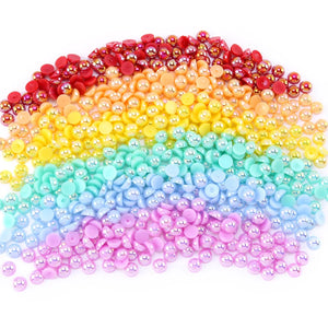Half-Pearls Stick-On Flatback Resin Beads DIY Craft Decor Clothing Accessory