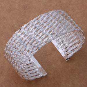 Silver Mesh Bangle Bracelet - Hot Sterling Jewelry