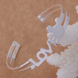 Sterling Silver Bangle Bracelet with Mickey Mouse Charm
