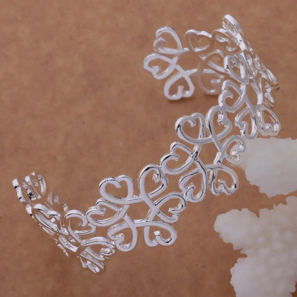 Patterned Sterling Bangle Bracelet
