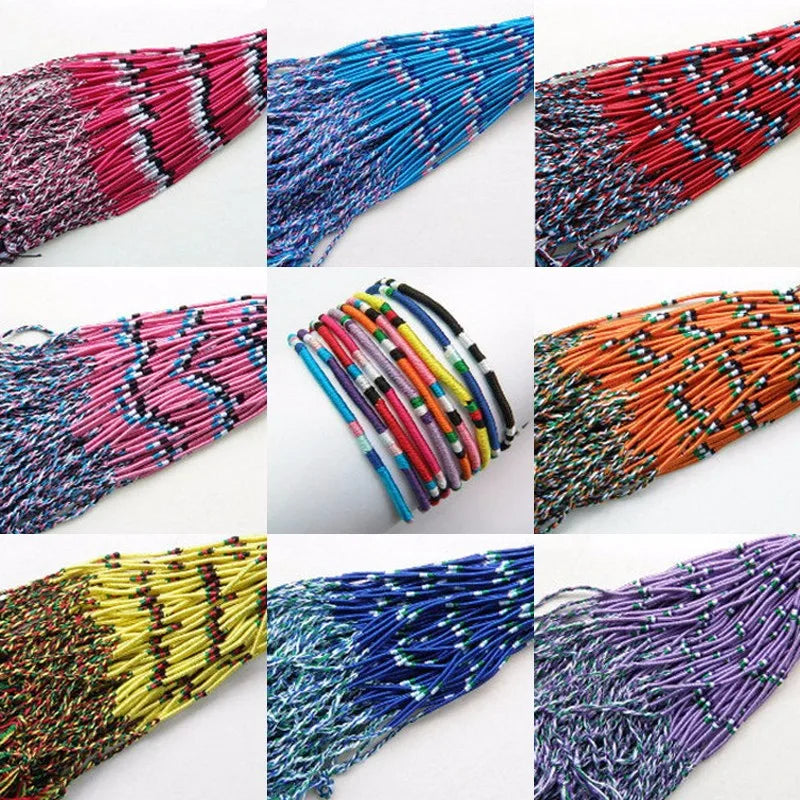 Colorful Rainbow Thread Friendship Bracelets