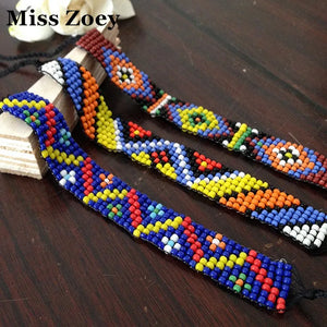 Colorful Seed Beaded Brazil Hemp Woven Bracelet Hippy Boho Friendship Bracelet