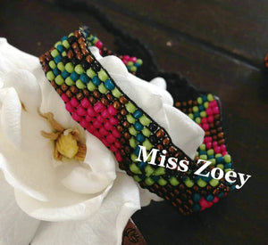Colorful Seed Beaded Brazil Hemp Woven Bracelet Hippy Boho Friendship Bracelet