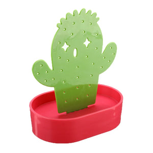 Cactus Shape Jewelry Display Stand Necklace Earring Holder Organizer Storage