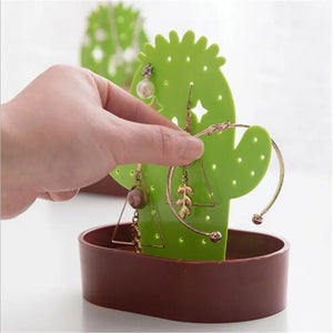 Cactus Shape Jewelry Display Stand Necklace Earring Holder Organizer Storage