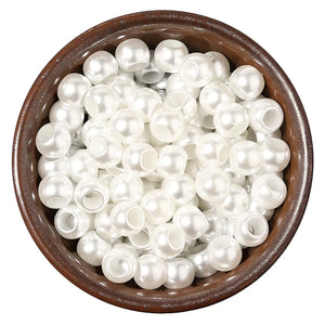 Big Hole ABS Pearl Round Beads for DIY Jewelry - 8/10/12/16mm