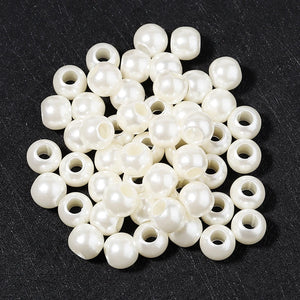 Big Hole ABS Pearl Round Beads for DIY Jewelry - 8/10/12/16mm