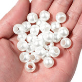 Big Hole ABS Pearl Round Beads for DIY Jewelry - 8/10/12/16mm