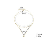 925 Sterling Silver Double Layer Necklace Pendant with Simulated Diamond