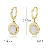 Natural Shell Oval Earrings 925 Sterling Silver Women's Fine Jewelry