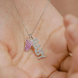 Butterfly Sterling Silver Girls Necklace Pendant Footprint Fine Jewelry