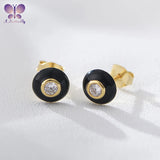 Butterfly 925 Silver Diamond Finish Round Earrings Jewelry