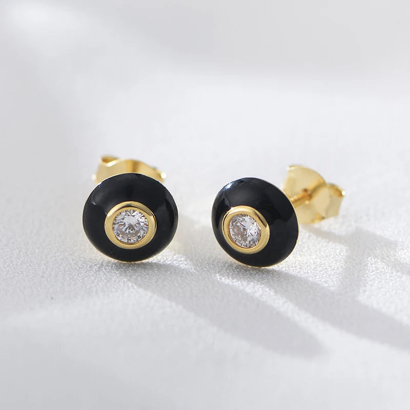Butterfly 925 Silver Diamond Finish Round Earrings Jewelry