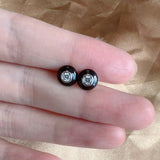 Butterfly 925 Silver Diamond Finish Round Earrings Jewelry