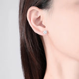 Butterfly 925 Silver Moissanite Stud Earrings 3-6.5MM Round Cut