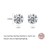 Butterfly 925 Silver Moissanite Stud Earrings 3-6.5MM Round Cut