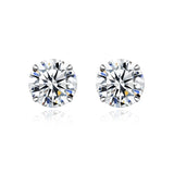 Butterfly 925 Silver Moissanite Stud Earrings 3-6.5MM Round Cut