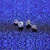 Butterfly 925 Silver Moissanite Stud Earrings 3-6.5MM Round Cut