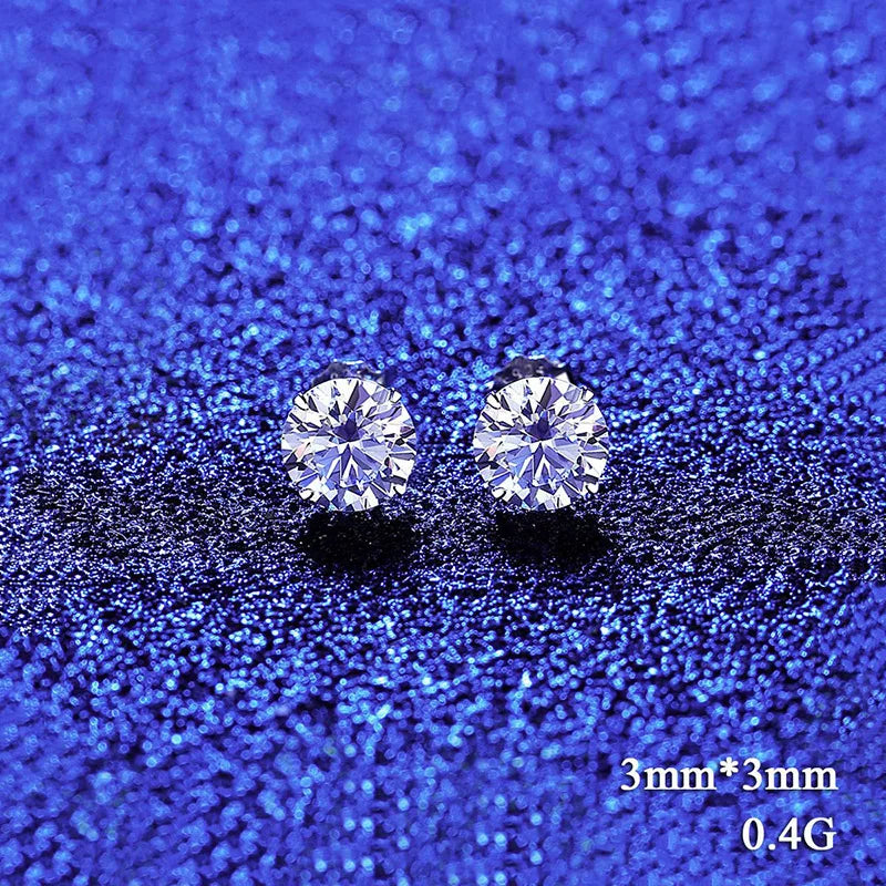 Butterfly 925 Silver Moissanite Stud Earrings 3-6.5MM Round Cut