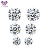 Butterfly 925 Silver Moissanite Stud Earrings 3-6.5MM Round Cut