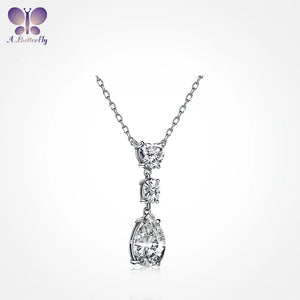 Butterfly 925 Silver 3CT Diamond Pendant Necklace