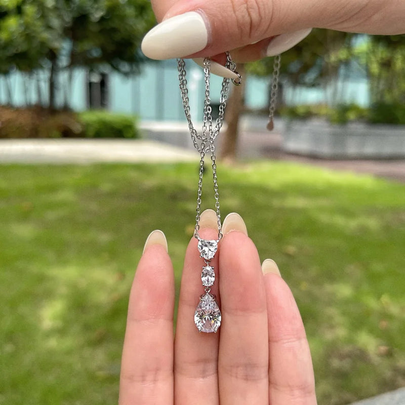 Butterfly 925 Silver 3CT Diamond Pendant Necklace