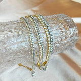 Butterfly 925 Sterling Silver Tennis Bracelet with Simulated Diamonds