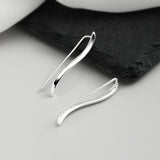 Sterling Silver Wave Ear Climber Earrings Crawler Earring