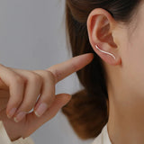 Sterling Silver Wave Ear Climber Earrings Crawler Earring