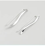 Sterling Silver Wave Ear Climber Earrings Crawler Earring