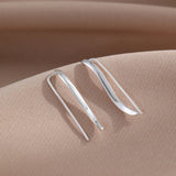 Sterling Silver Wave Ear Climber Earrings Crawler Earring