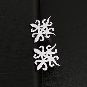 ADINKRA Cufflinks Mens University Diversity Stainless Steel Clips Wedding Gift
