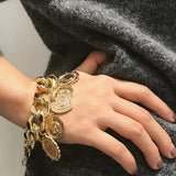European Style Punk Chain Coin Vintage Bracelet