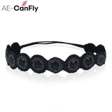 CAFNFLY Rhinestone Headband Beads Head Jewelry for Women