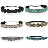 CAFNFLY Rhinestone Headband Beads Head Jewelry for Women