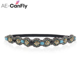 CAFNFLY Rhinestone Headband Beads Head Jewelry for Women