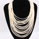 Multilayer Rope Choker Bib Statement Necklace