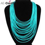 Multilayer Rope Choker Bib Statement Necklace