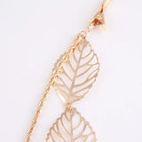 Golden Leaf Head Chain Tassel Headpiece Women Hair Accessories