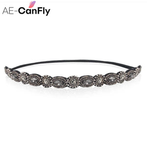 Vintage Crystal Beads Elastic Headband Hair Accessory