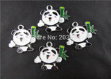 20pcs Enamel Panda Charms Mixed Pendants Pet for Necklace Key ring 28x26mm