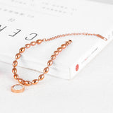 AENIN Roman Numerals Stainless Steel Bracelet with Beads Charm