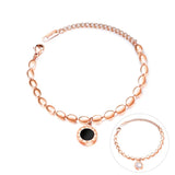 AENIN Roman Numerals Stainless Steel Bracelet with Beads Charm
