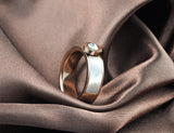 Stainless Steel CZ Crystal Shell Roman Alphabet Ring