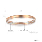 Titanium Steel Rose Bracelet with Cubic Zirconia for Women