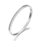 Titanium Steel Rose Bracelet with Cubic Zirconia for Women