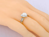Stainless Steel Rhinestone Heart Rings Plated Bohemia Party Ring