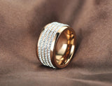 Black/Clear CZ Crystal Wedding Rings Stainless Steel AR18036